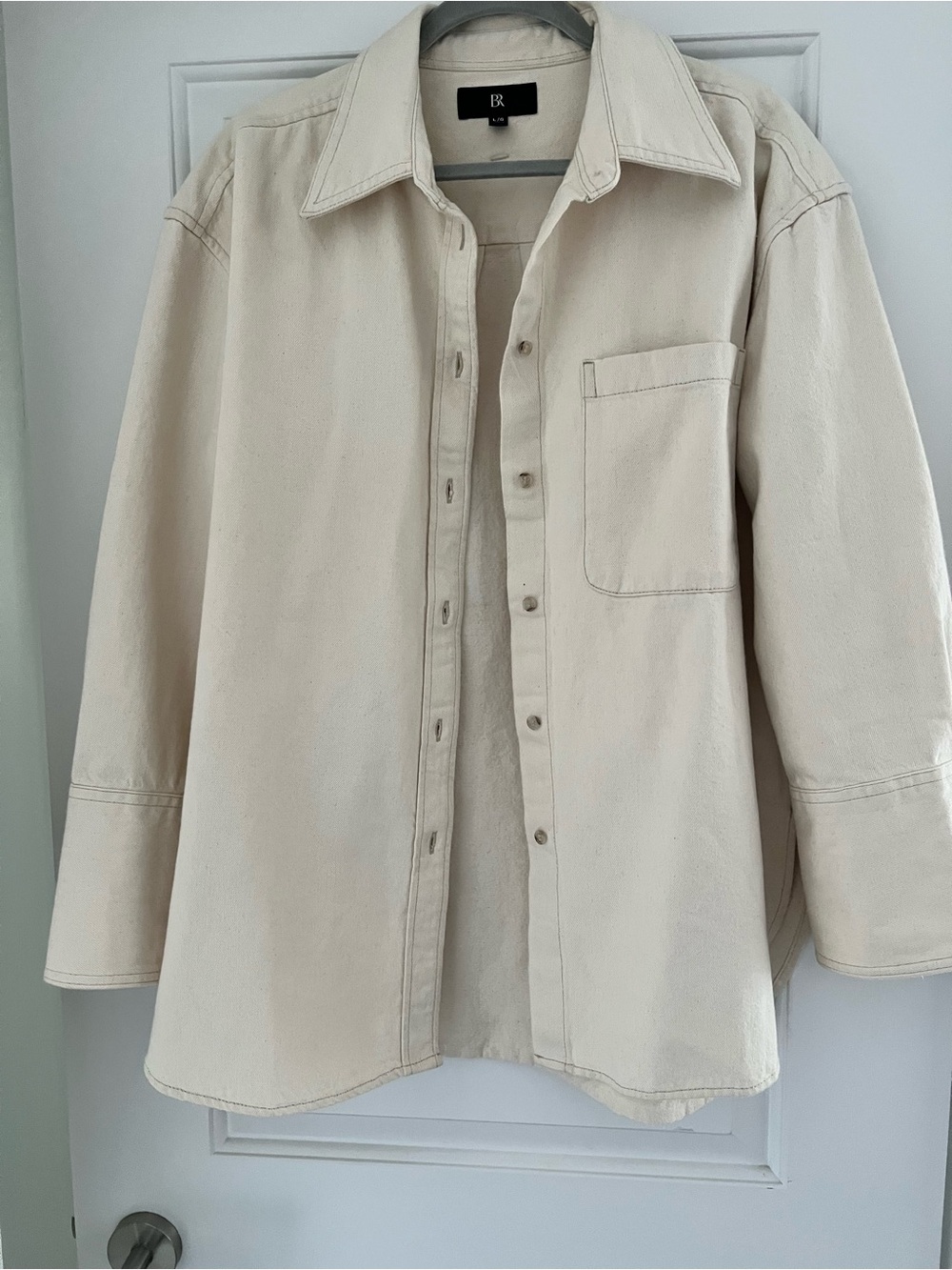 Banana Republic Off-White Utility Button-Up Jacket
